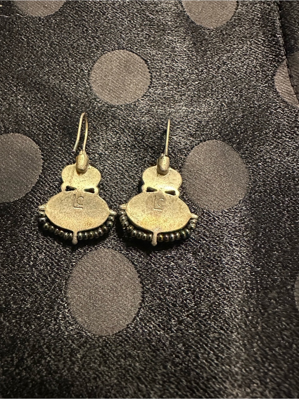 LC Lauren Conrad Green and Tiger Eye Stone Drop Earrings - Picture 2 of 2